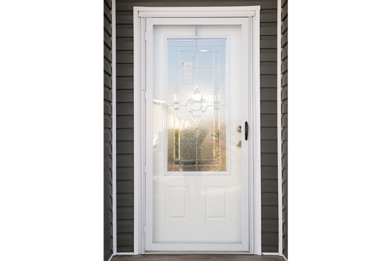 Leaded Glass Front Door - White