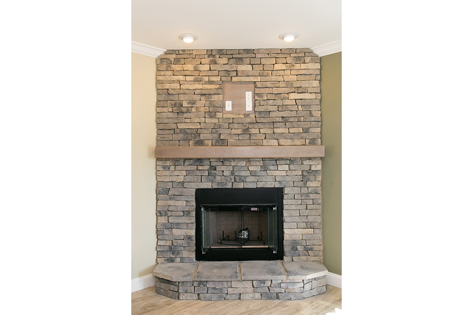 Full Stack Stone Fireplace - Tan